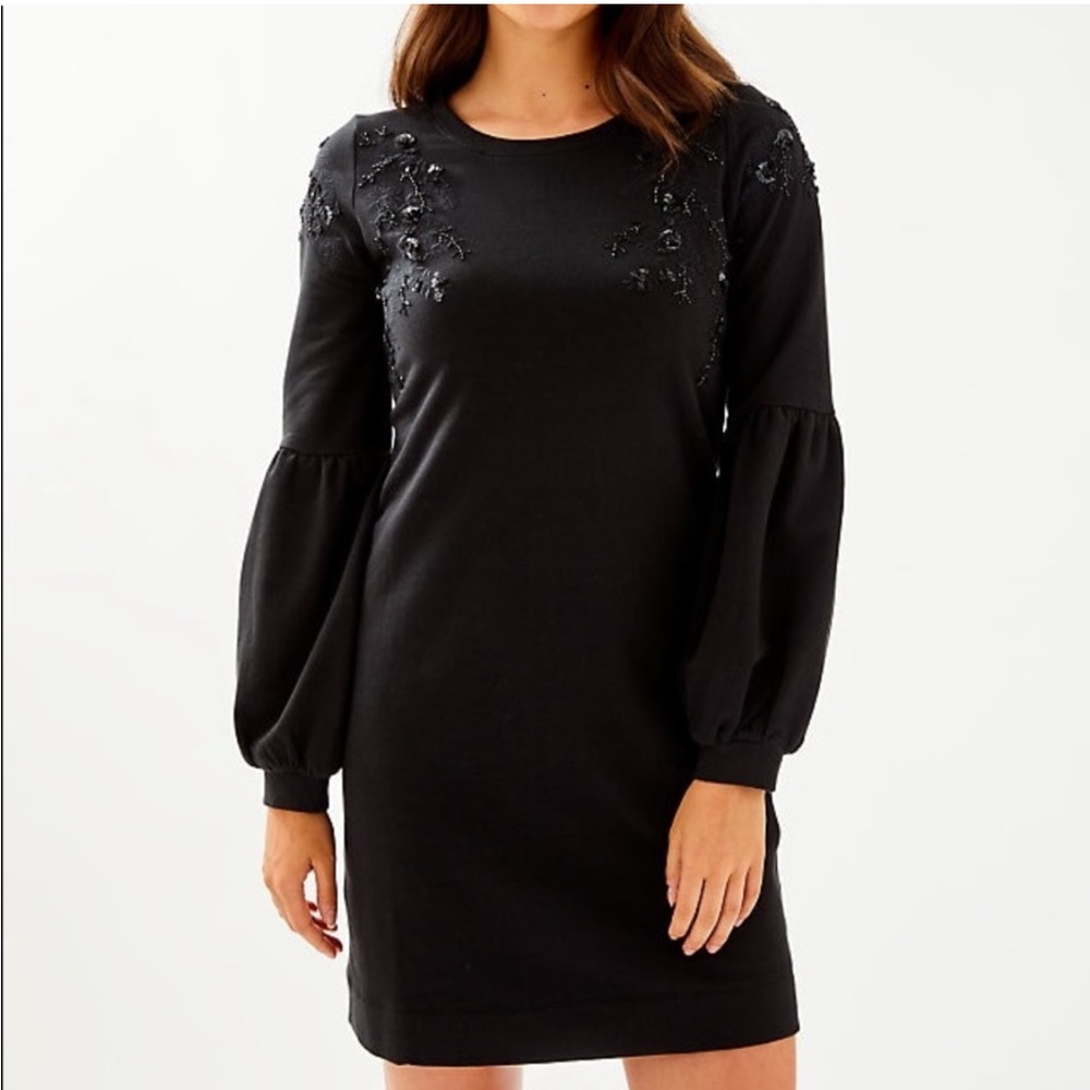 Lilly Pulitzer Bartlett Embroidered Sequined Sweater Dress Size small New